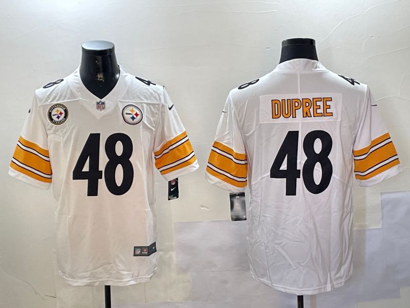 Men Pittsburgh Steelers #48 Dupree White Second generation 2024 Nike Limited NFL Jersey style 2